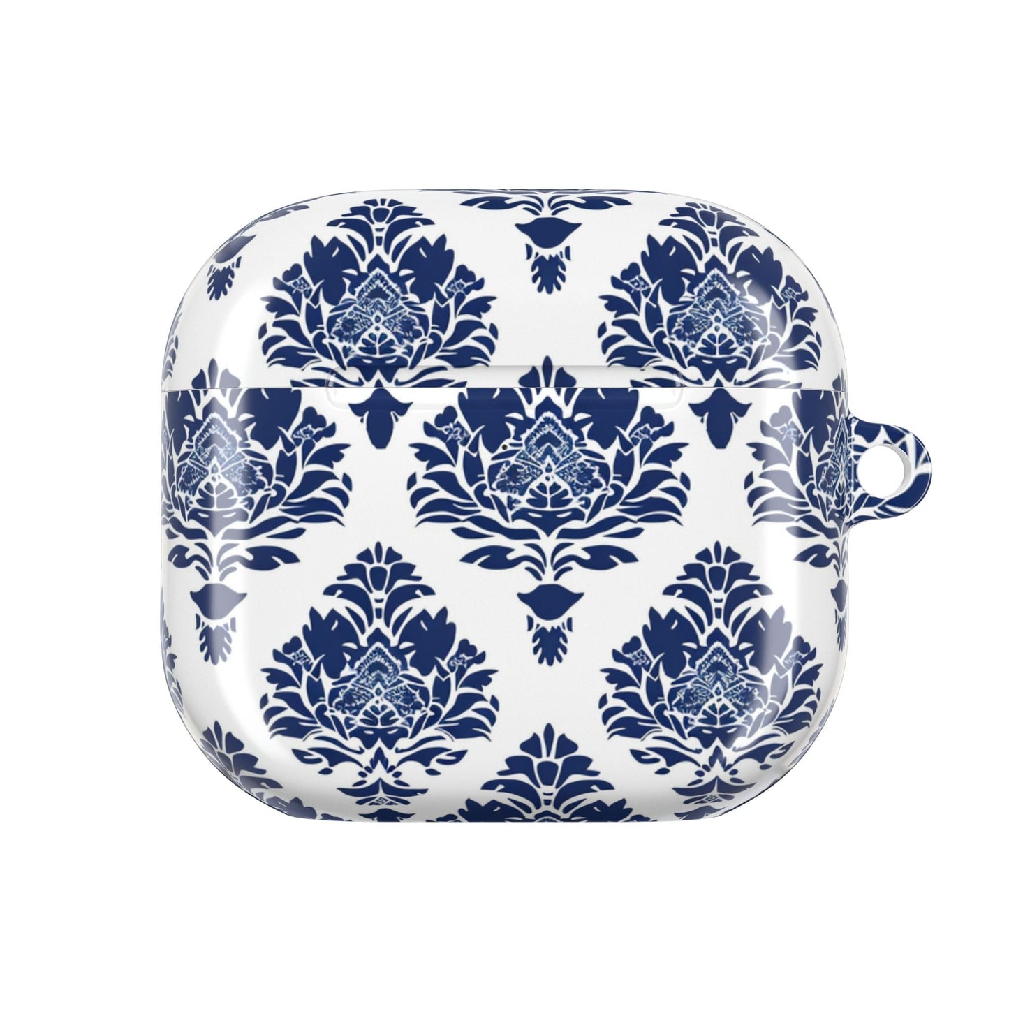 Damask Blue AirPod Case — Elegant Navy Floral Protective Cover - DIGITAL X
