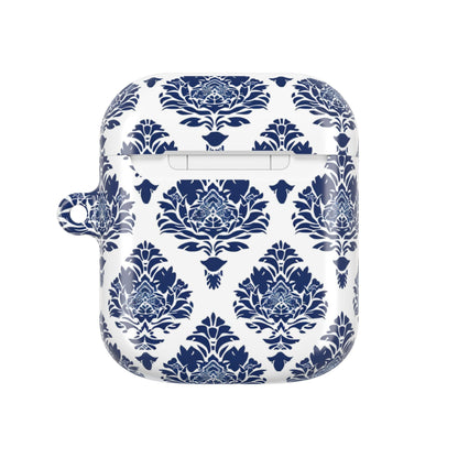 Damask Blue AirPod Case — Elegant Navy Floral Protective Cover - DIGITAL X