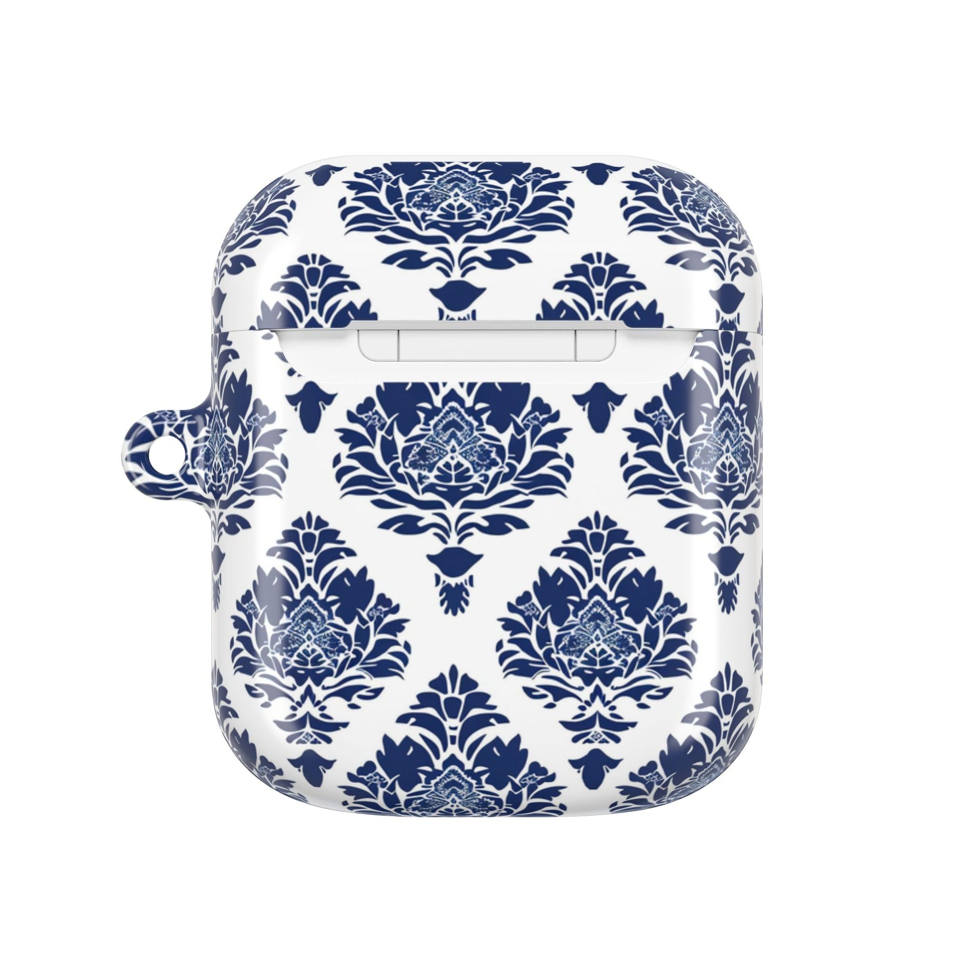 Damask Blue AirPod Case — Elegant Navy Floral Protective Cover - DIGITAL X