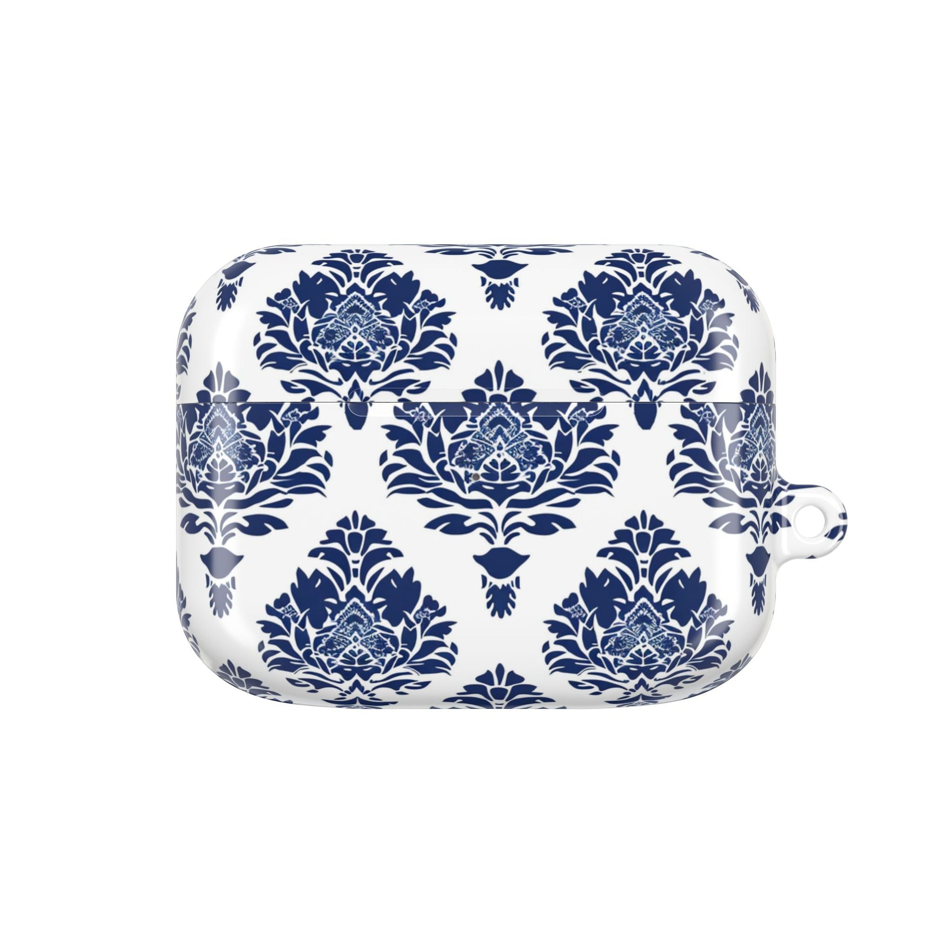 Damask Blue AirPod Case — Elegant Navy Floral Protective Cover - DIGITAL X