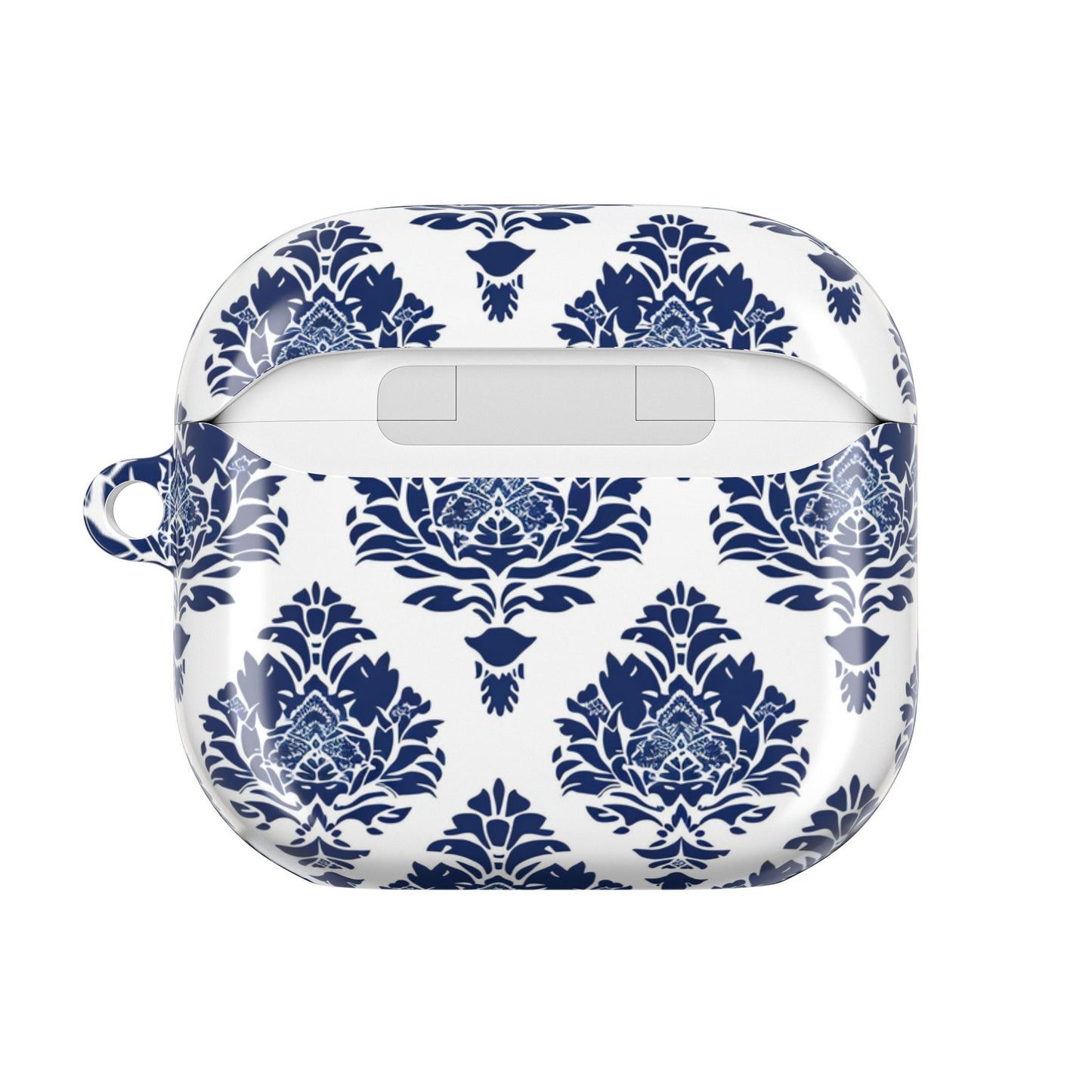 Damask Blue AirPod Case — Elegant Navy Floral Protective Cover - DIGITAL X