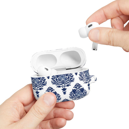 Damask Blue AirPod Case — Elegant Navy Floral Protective Cover - DIGITAL X