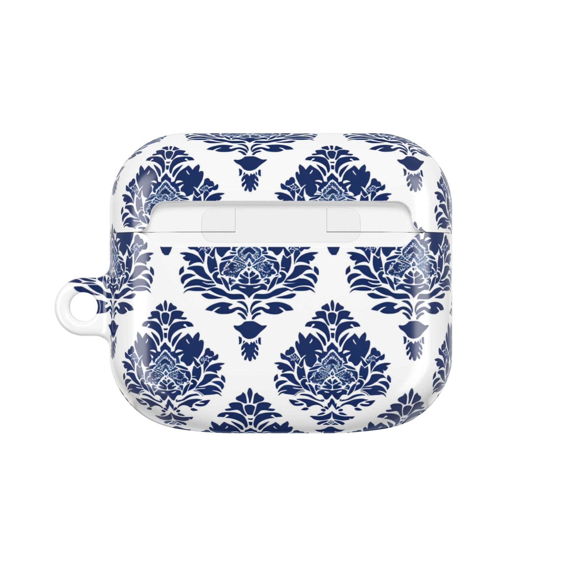 Damask Blue AirPod Case — Elegant Navy Floral Protective Cover - DIGITAL X