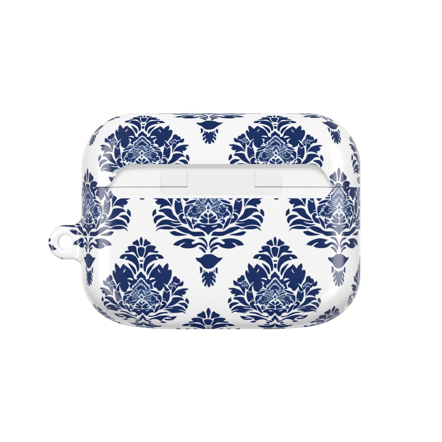 Damask Blue AirPod Case — Elegant Navy Floral Protective Cover - DIGITAL X