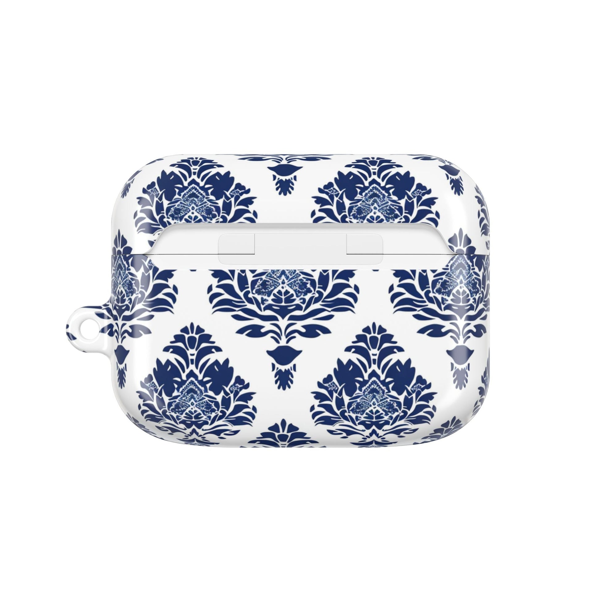 Damask Blue AirPod Case — Elegant Navy Floral Protective Cover - DIGITAL X