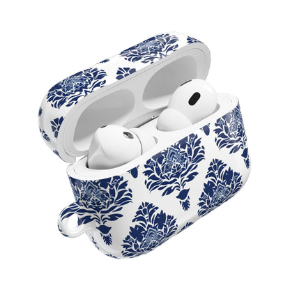 Damask Blue AirPod Case — Elegant Navy Floral Protective Cover - DIGITAL X