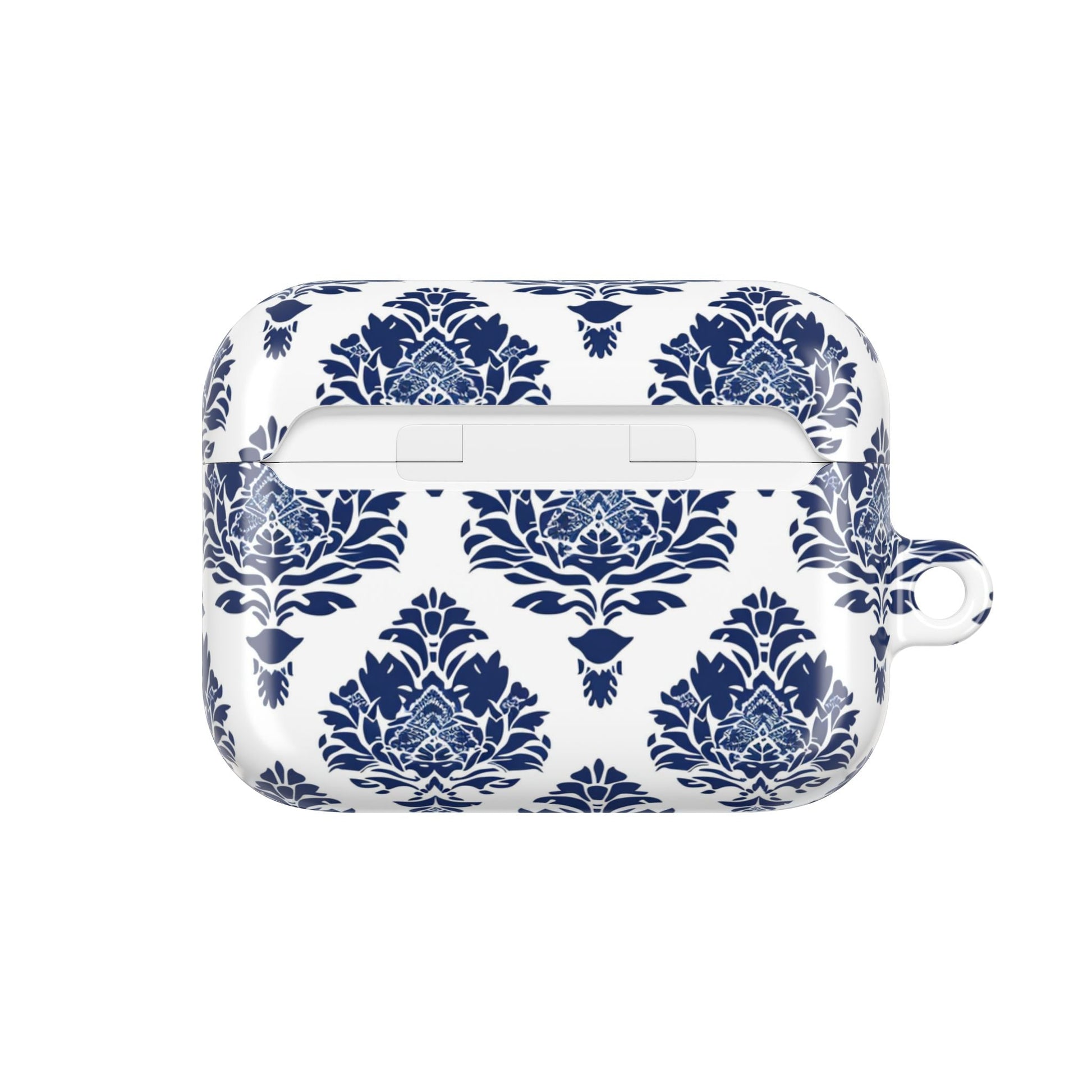 Damask Blue AirPod Case — Elegant Navy Floral Protective Cover - DIGITAL X