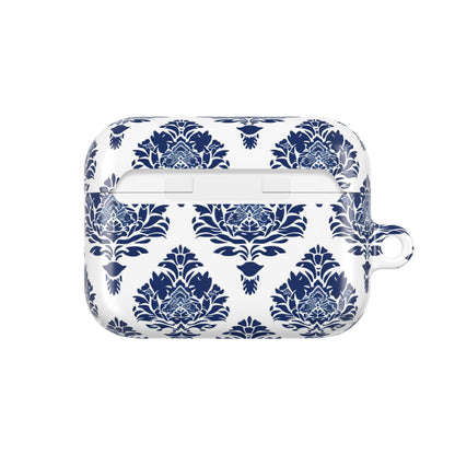 Damask Blue AirPod Case — Elegant Navy Floral Protective Cover - DIGITAL X