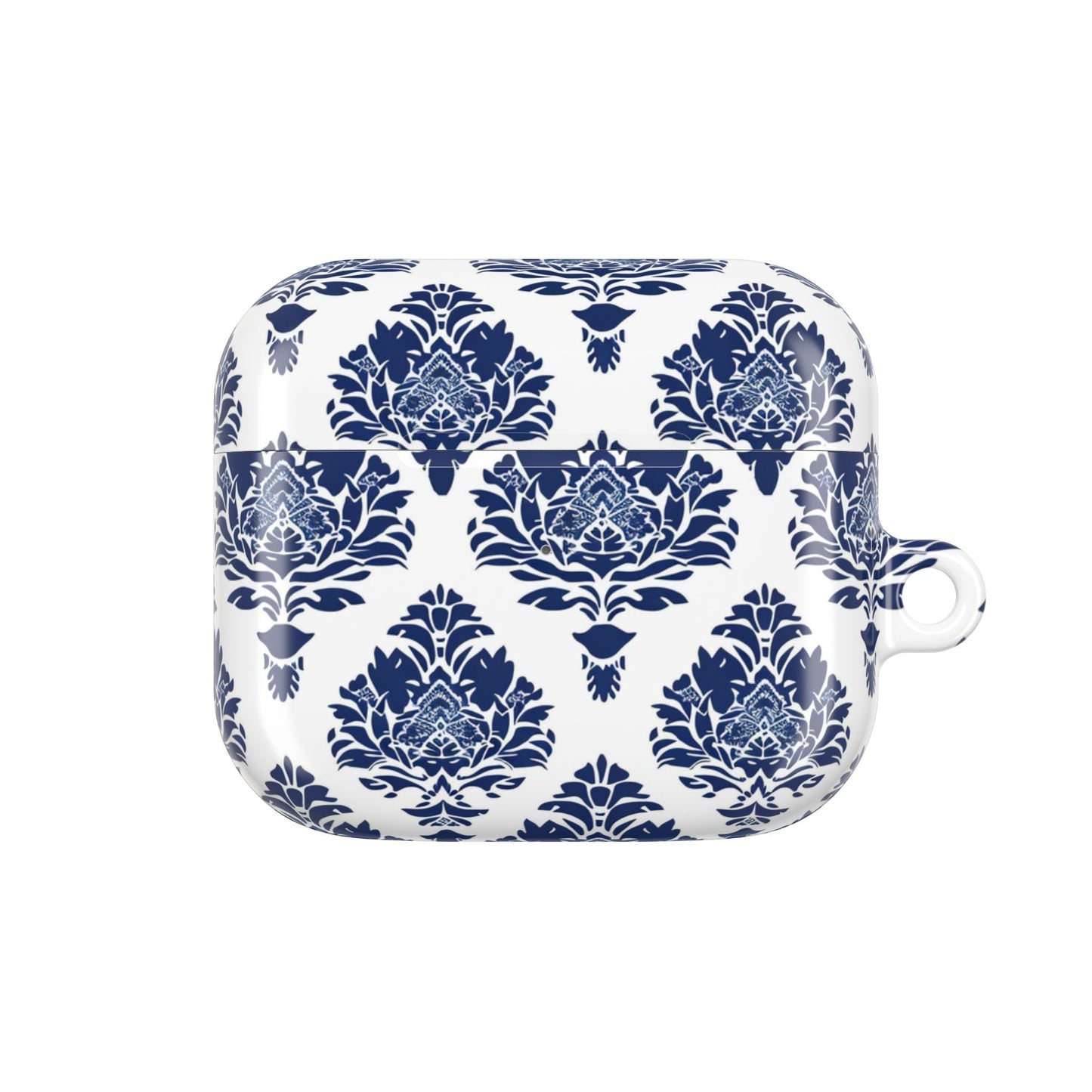 Damask Blue AirPod Case — Elegant Navy Floral Protective Cover - DIGITAL X