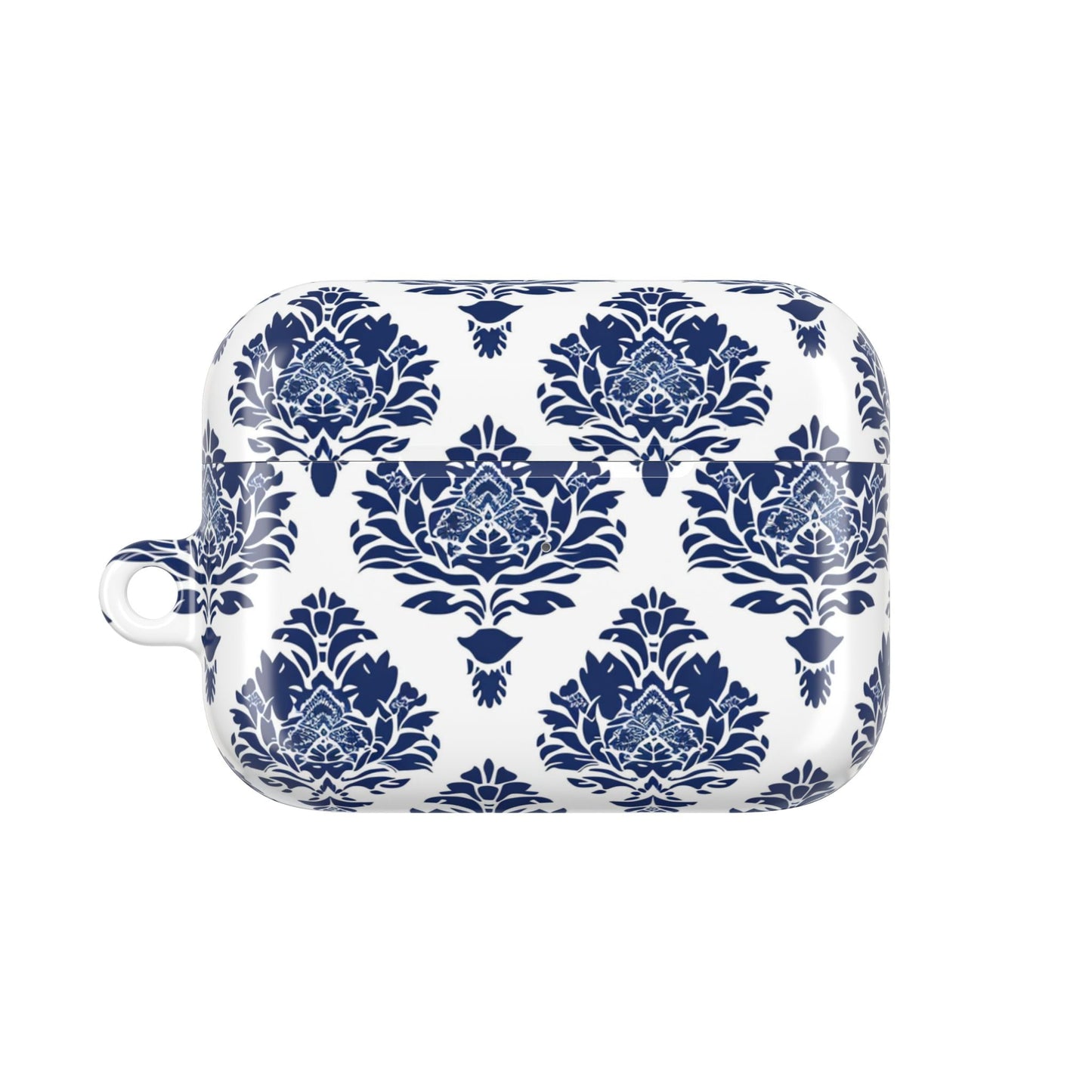 Damask Blue AirPod Case — Elegant Navy Floral Protective Cover - DIGITAL X