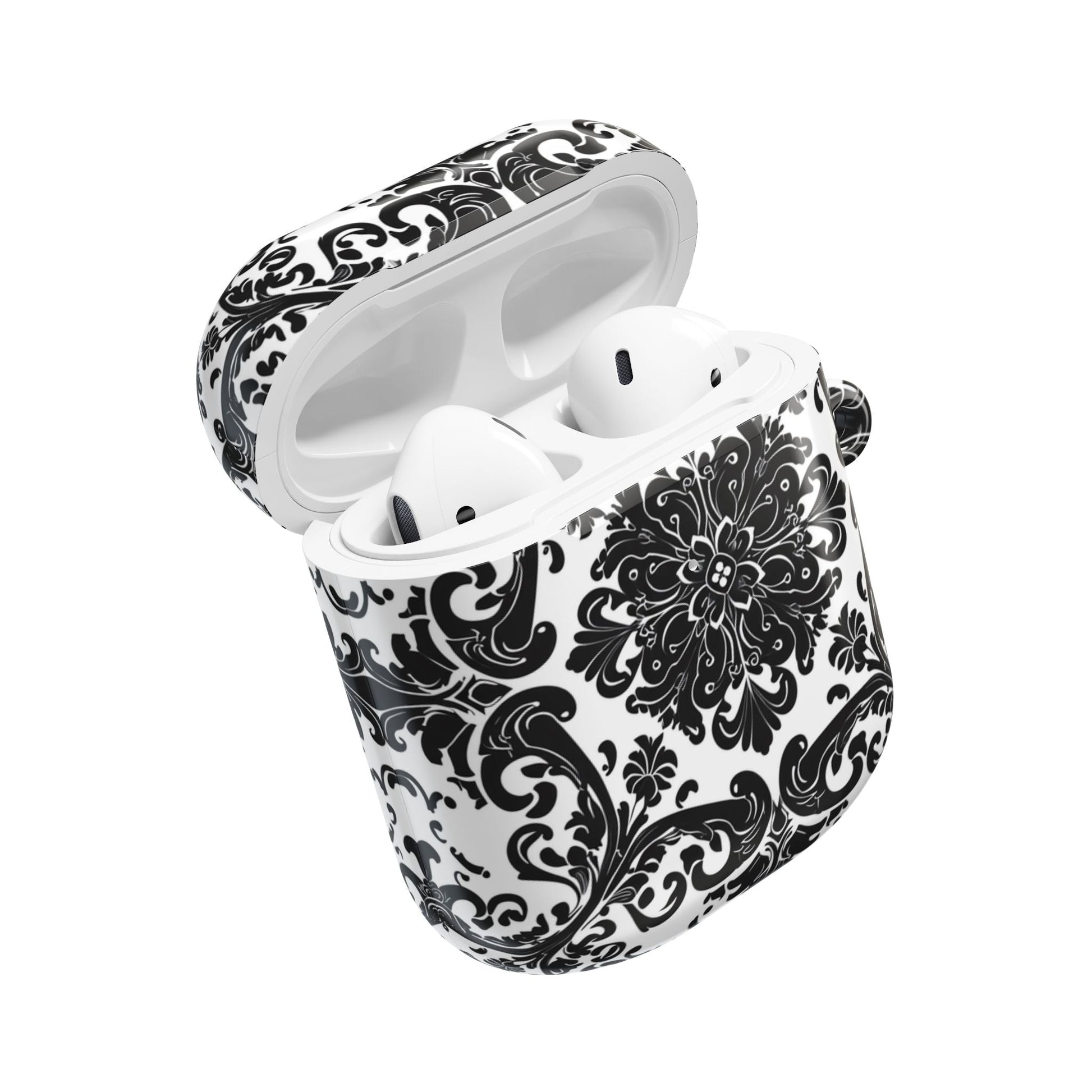 Damask Pattern AirPod Case — Black & White Elegant Protective Cover - DIGITAL X