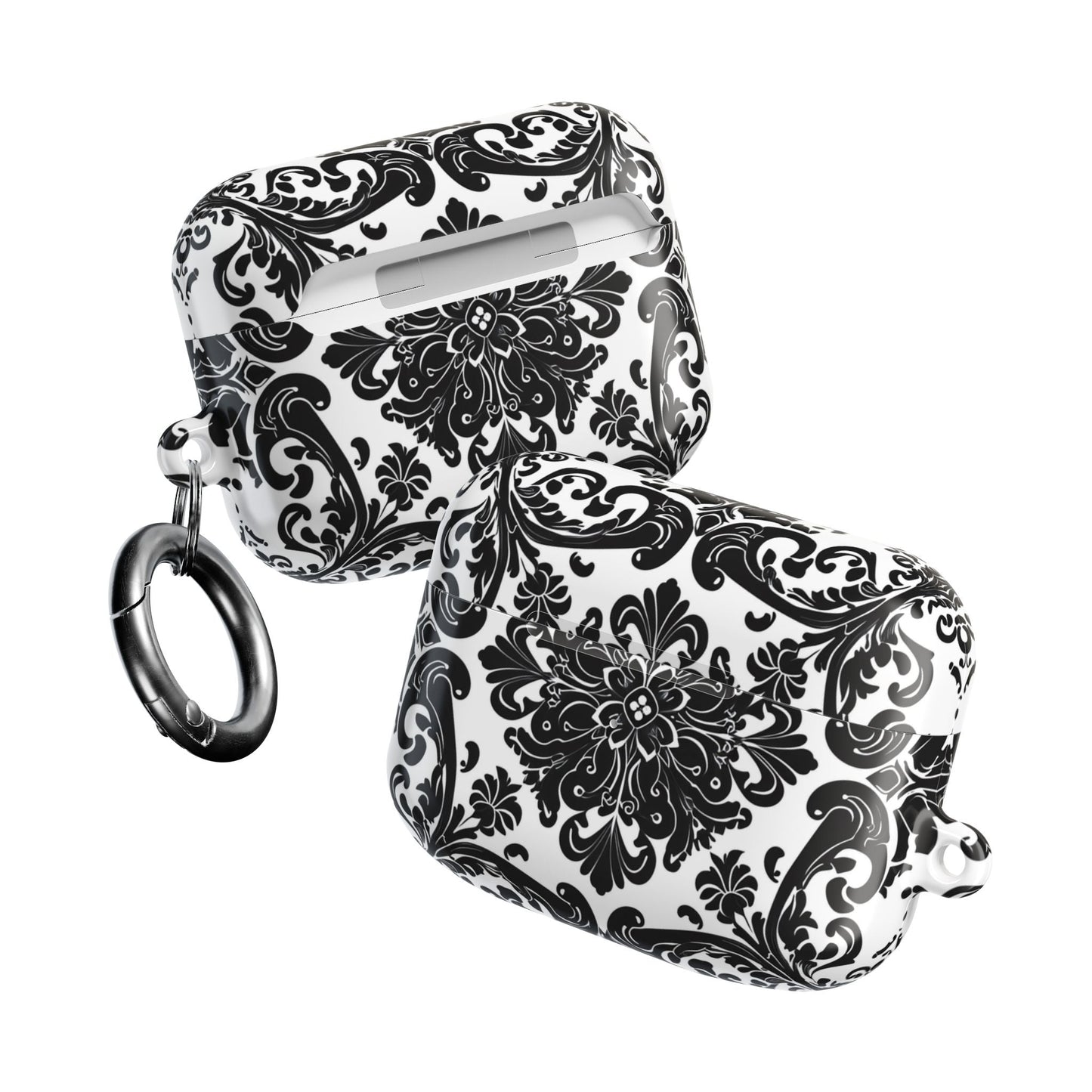 Damask Pattern AirPod Case — Black & White Elegant Protective Cover - DIGITAL X