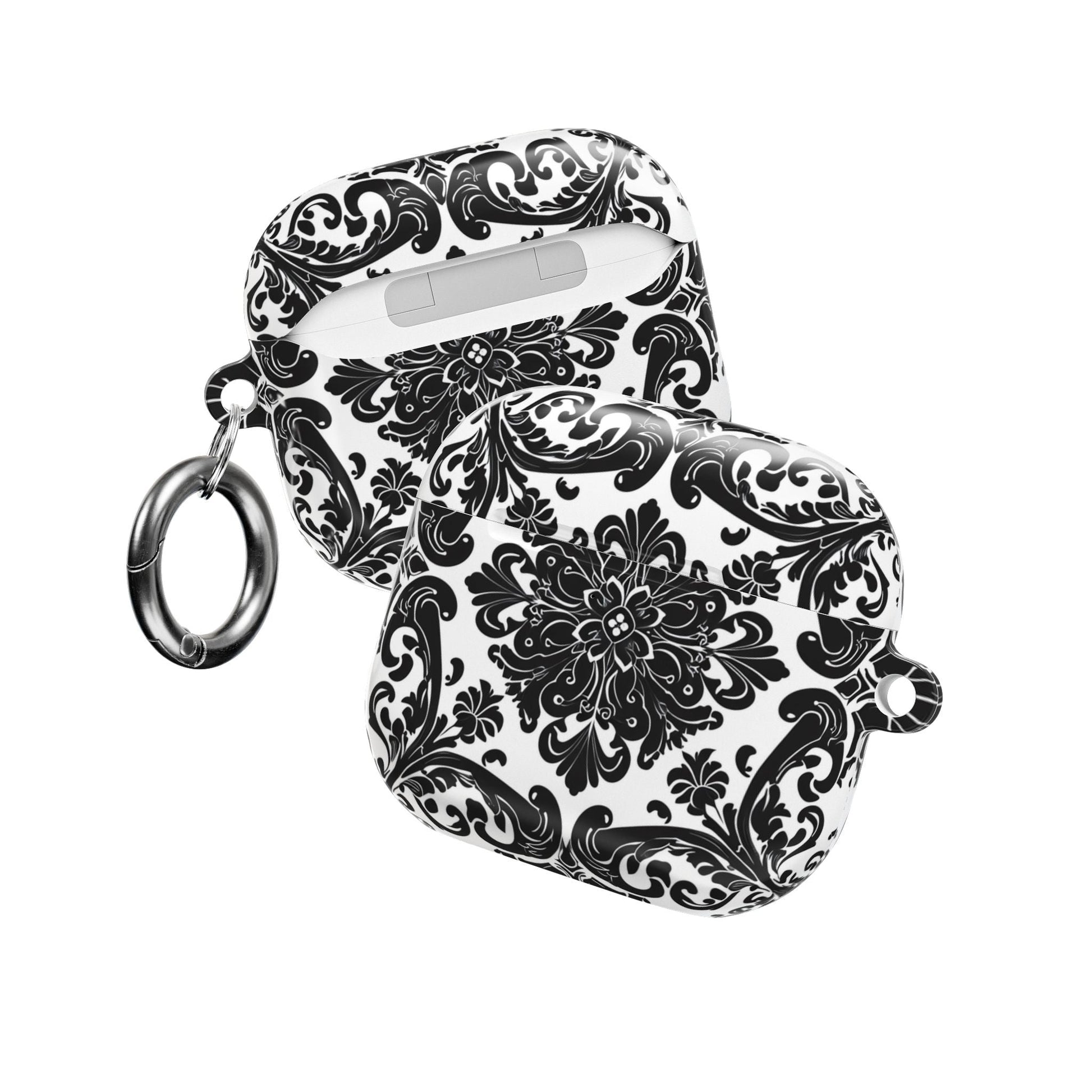 Damask Pattern AirPod Case — Black & White Elegant Protective Cover - DIGITAL X