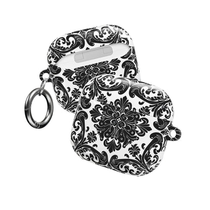 Damask Pattern AirPod Case — Black & White Elegant Protective Cover - DIGITAL X