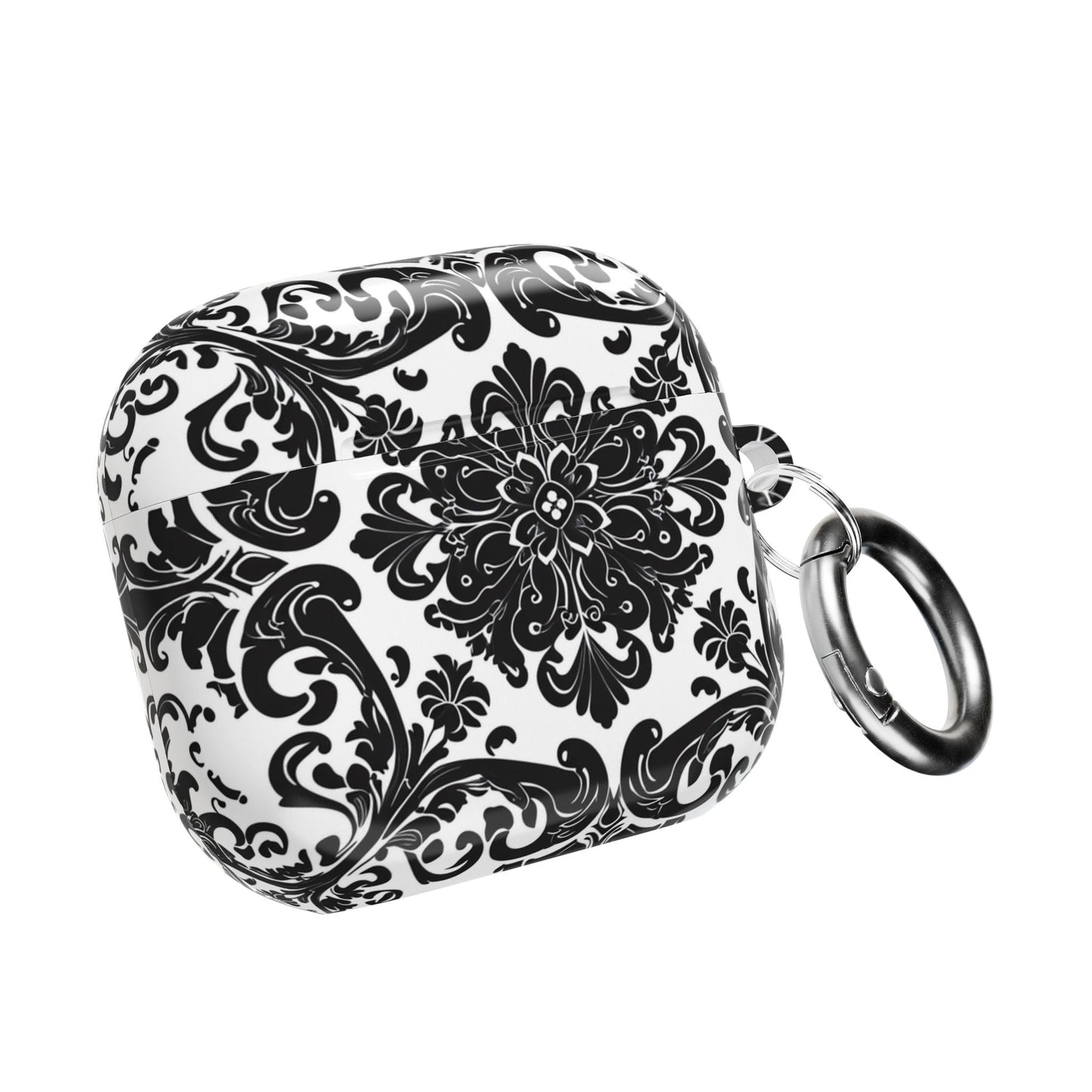 Damask Pattern AirPod Case — Black & White Elegant Protective Cover - DIGITAL X