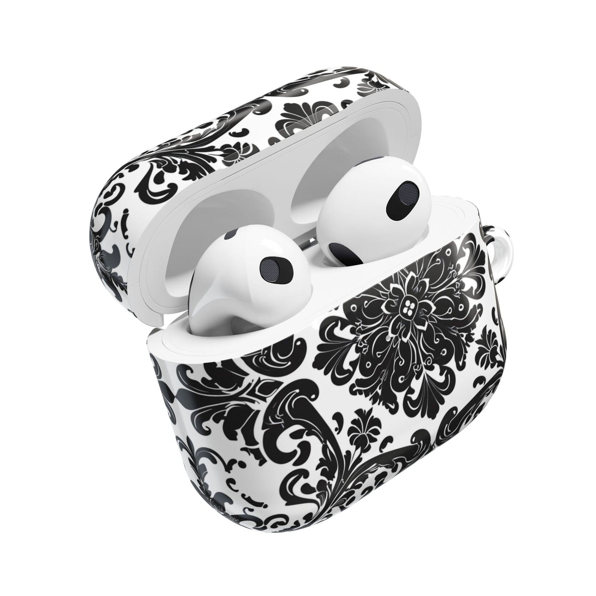 Damask Pattern AirPod Case — Black & White Elegant Protective Cover - DIGITAL X