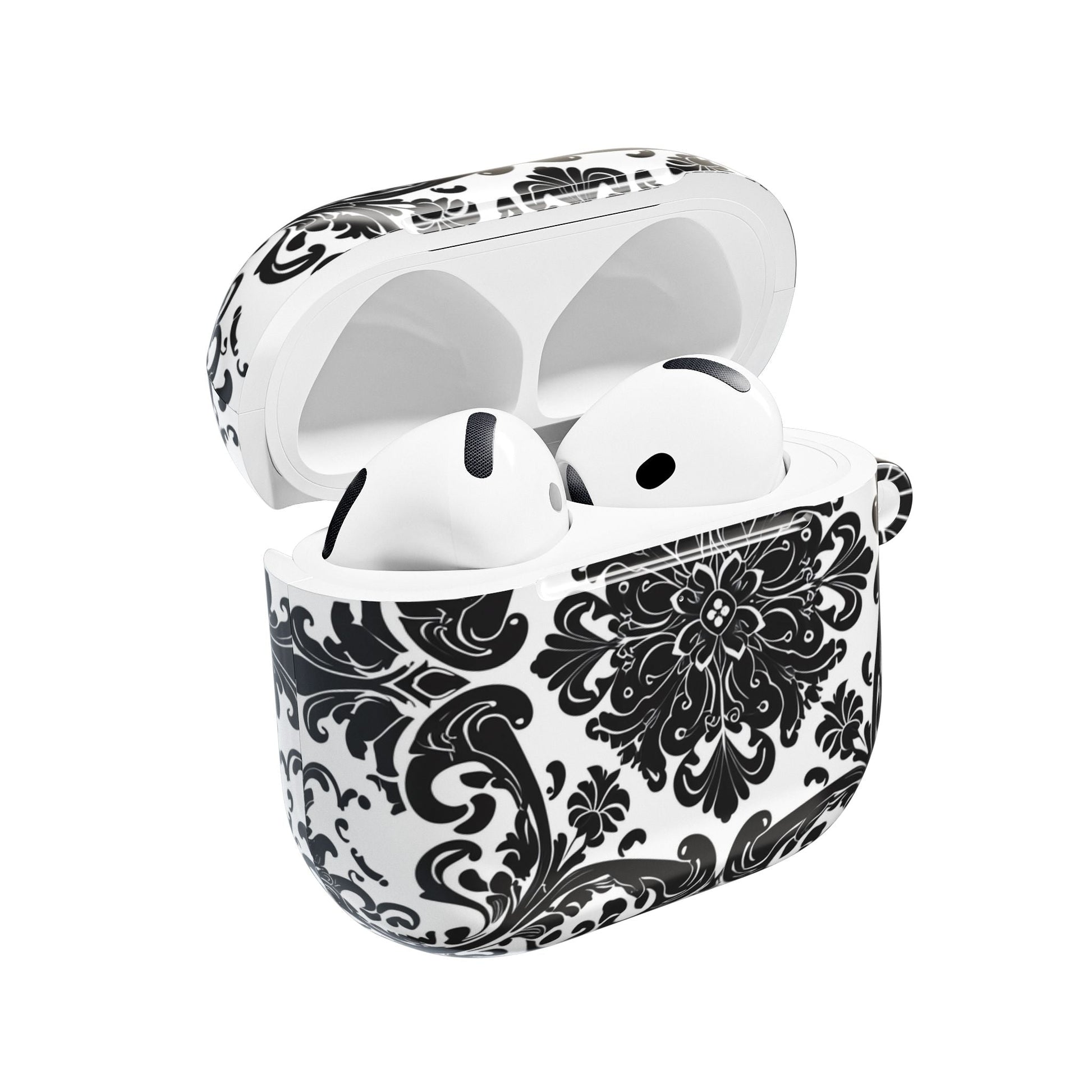 Damask Pattern AirPod Case — Black & White Elegant Protective Cover - DIGITAL X