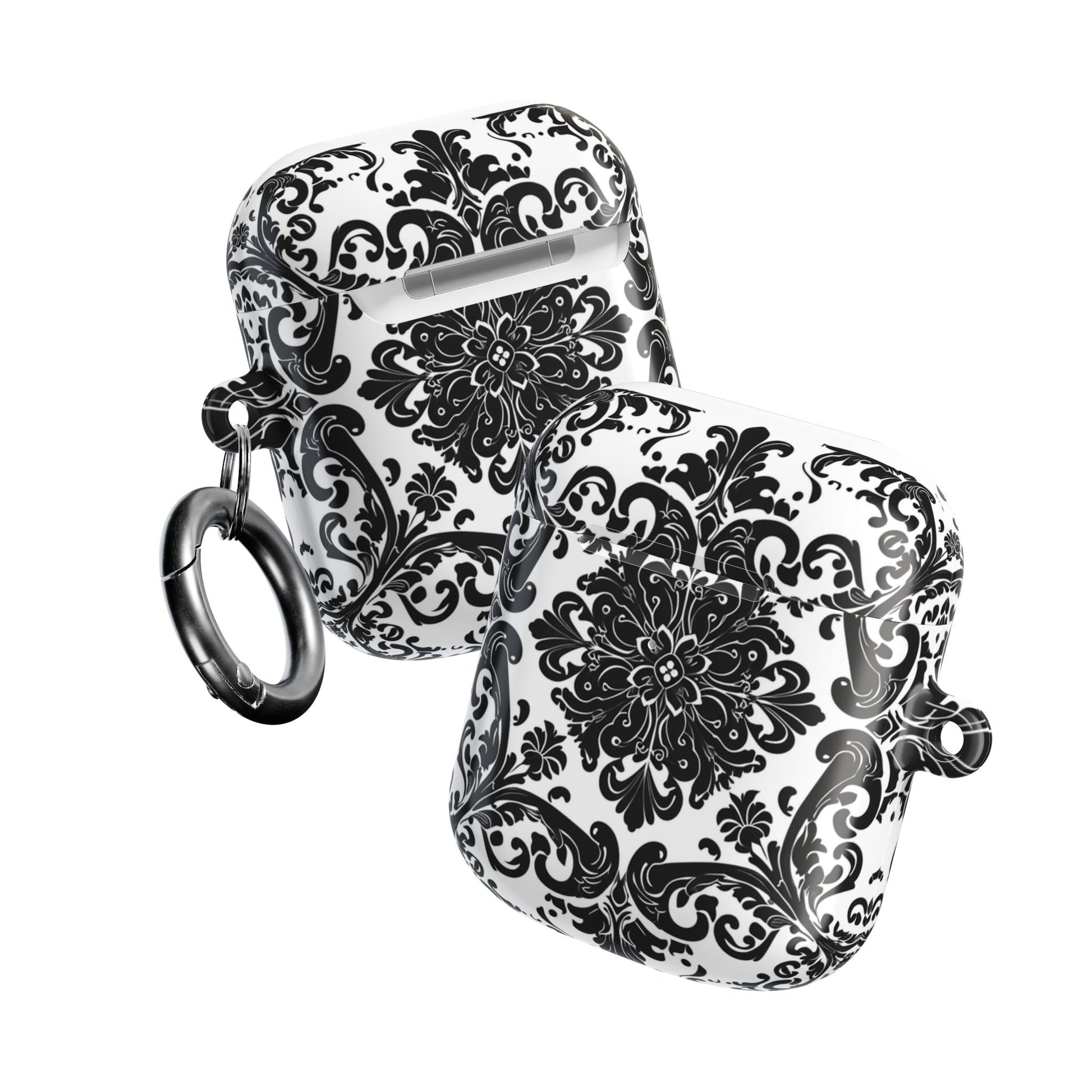 Damask Pattern AirPod Case — Black & White Elegant Protective Cover - DIGITAL X