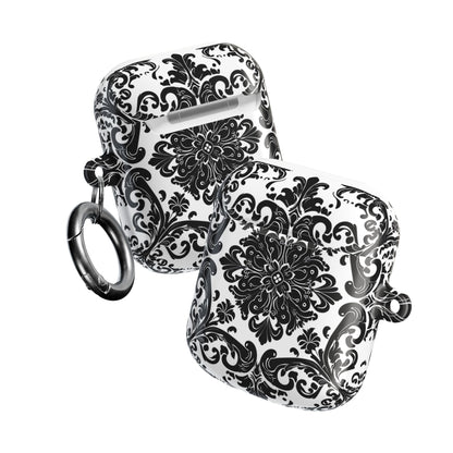 Damask Pattern AirPod Case — Black & White Elegant Protective Cover - DIGITAL X
