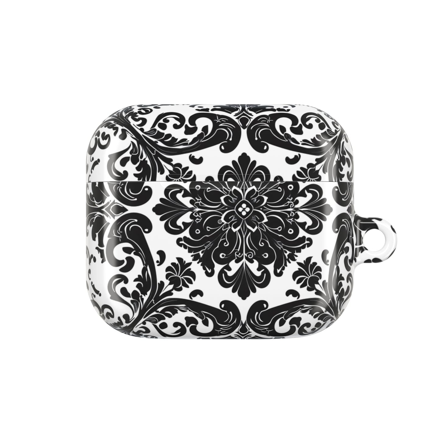 Damask Pattern AirPod Case — Black & White Elegant Protective Cover - DIGITAL X