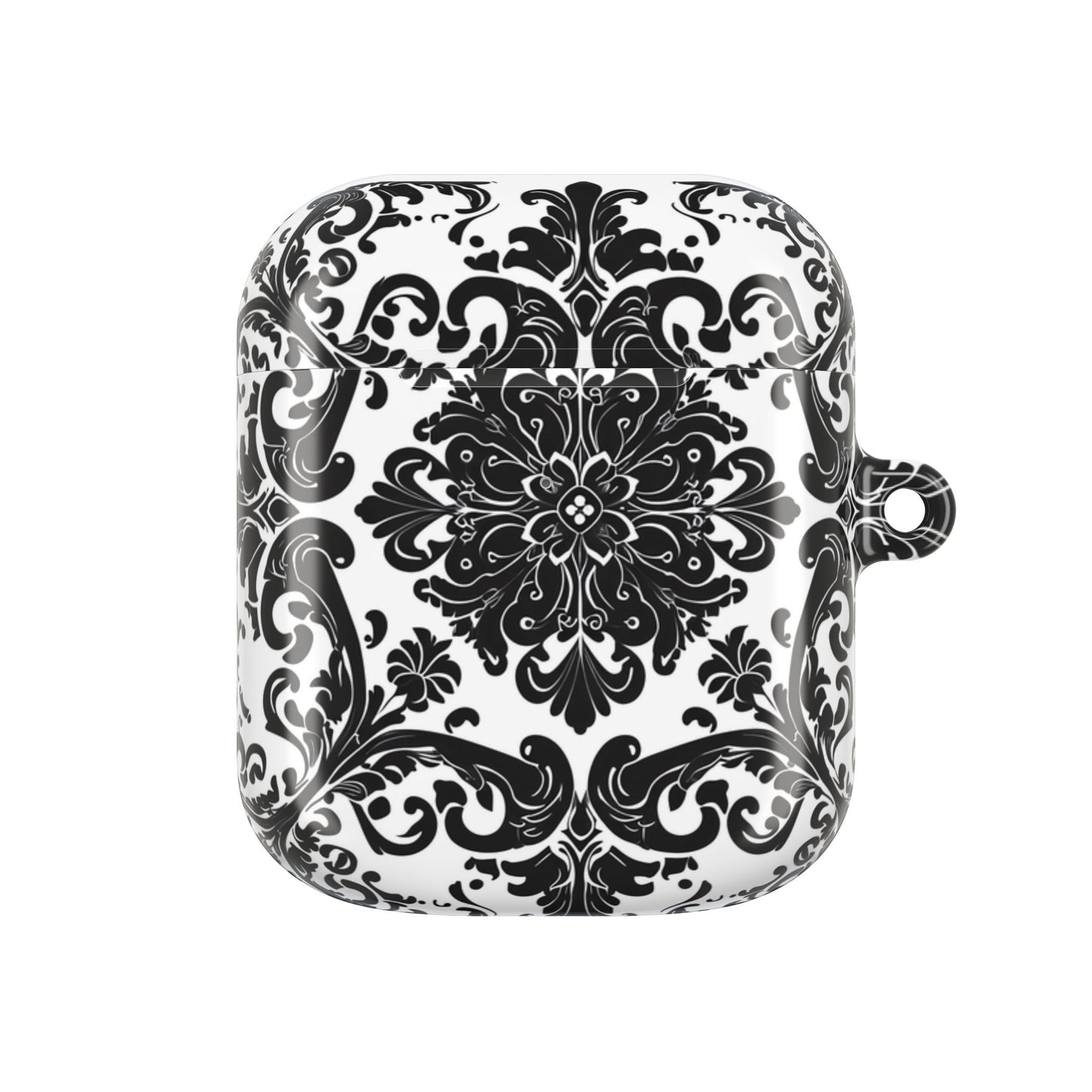 Damask Pattern AirPod Case — Black & White Elegant Protective Cover - DIGITAL X