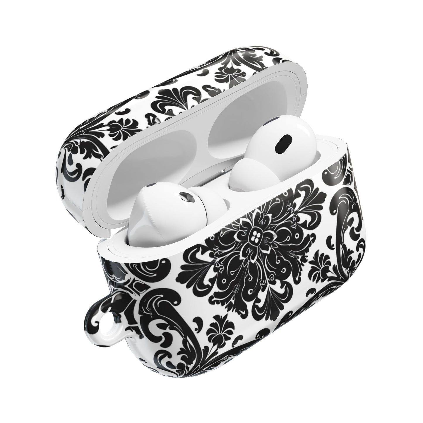 Damask Pattern AirPod Case — Black & White Elegant Protective Cover - DIGITAL X