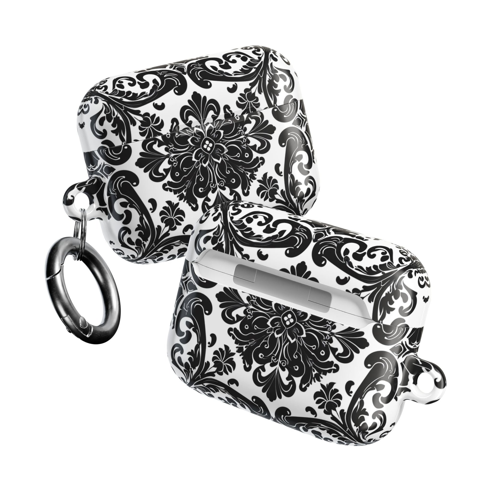 Damask Pattern AirPod Case — Black & White Elegant Protective Cover - DIGITAL X