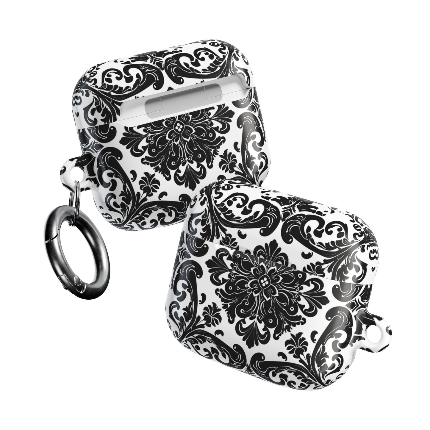 Damask Pattern AirPod Case — Black & White Elegant Protective Cover - DIGITAL X
