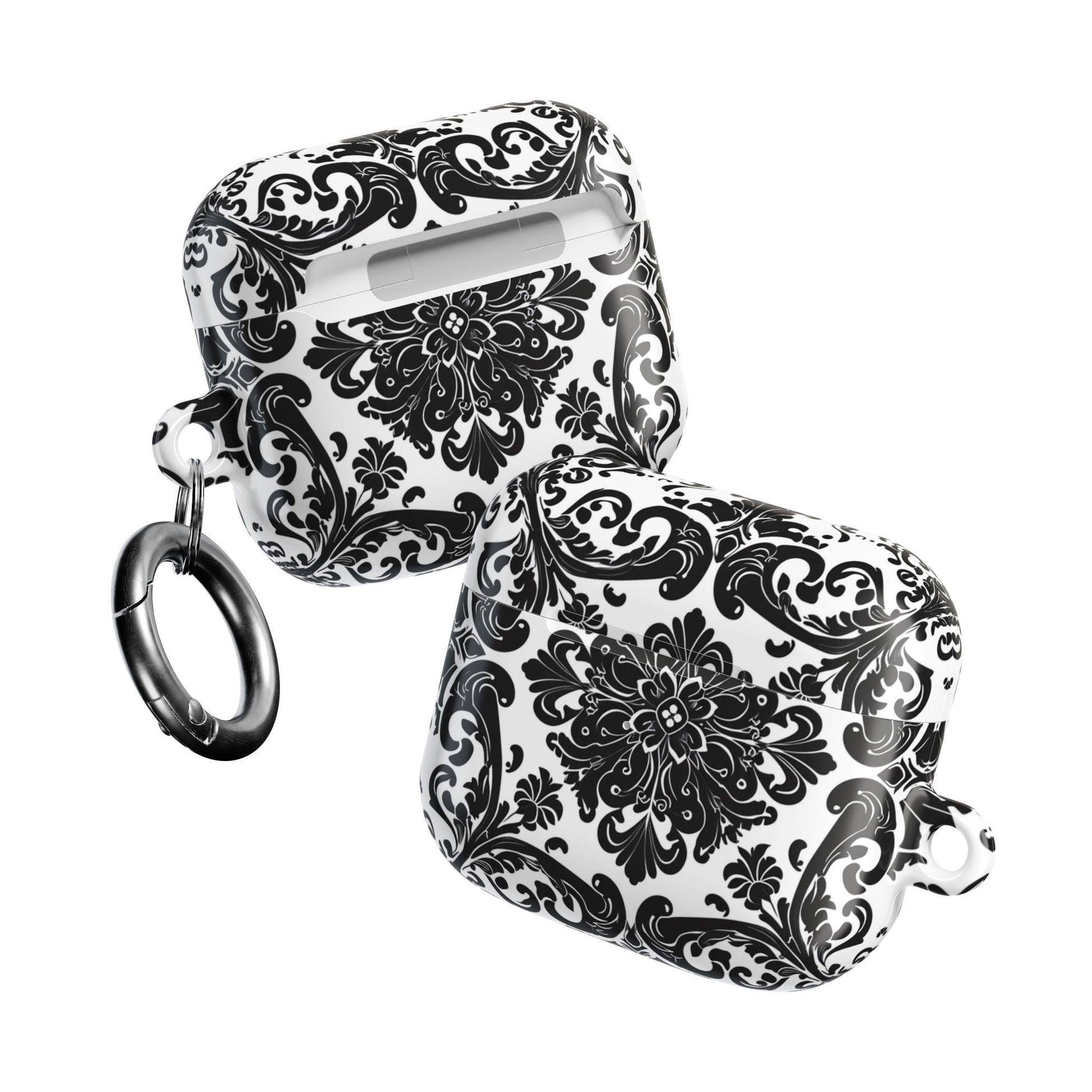 Damask Pattern AirPod Case — Black & White Elegant Protective Cover - DIGITAL X
