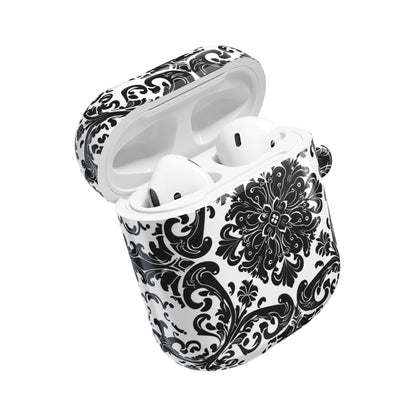 Damask Pattern AirPod Case — Black & White Elegant Protective Cover - DIGITAL X