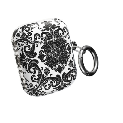 Damask Pattern AirPod Case — Black & White Elegant Protective Cover - DIGITAL X