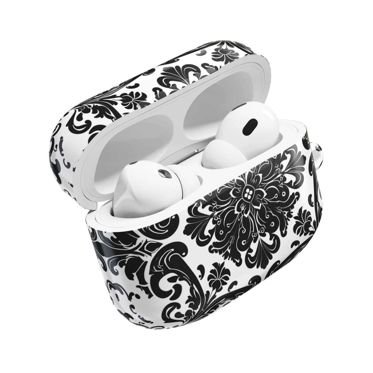 Damask Pattern AirPod Case — Black & White Elegant Protective Cover - DIGITAL X