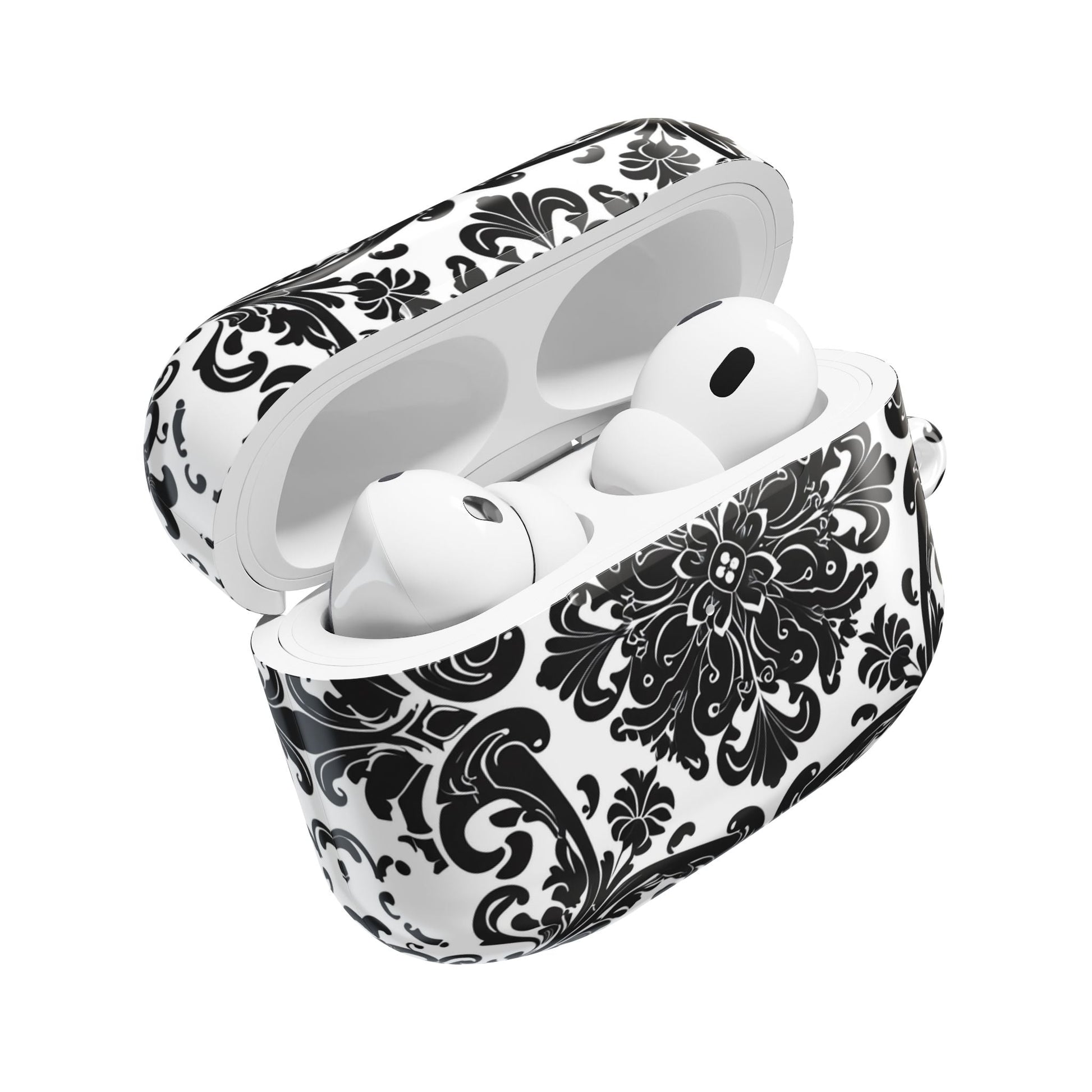 Damask Pattern AirPod Case — Black & White Elegant Protective Cover - DIGITAL X
