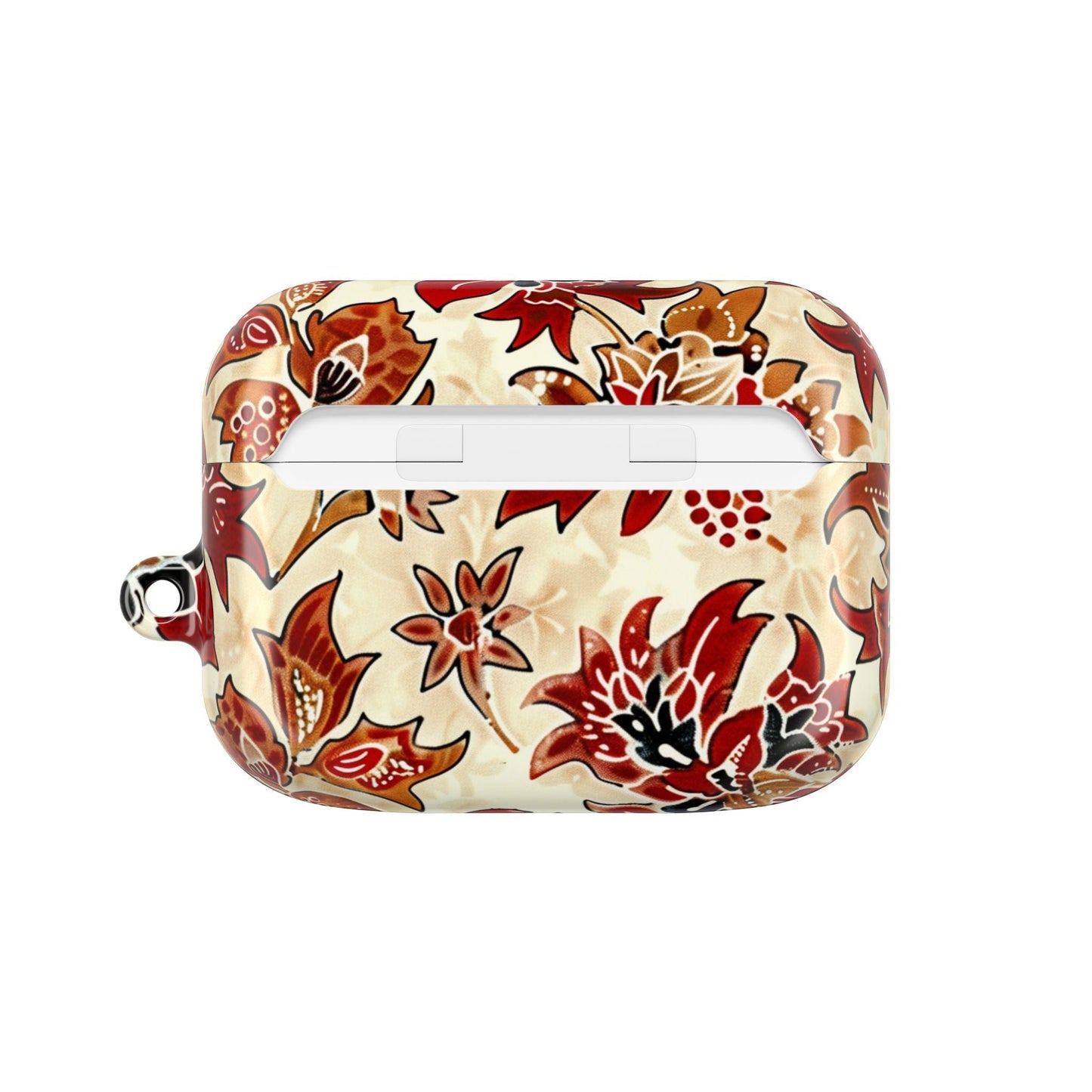 Floral Autumn Pattern AirPod Case — Vintage Red & Beige Protective Cover - DIGITAL X