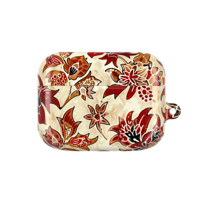Floral Autumn Pattern AirPod Case — Vintage Red & Beige Protective Cover - DIGITAL X