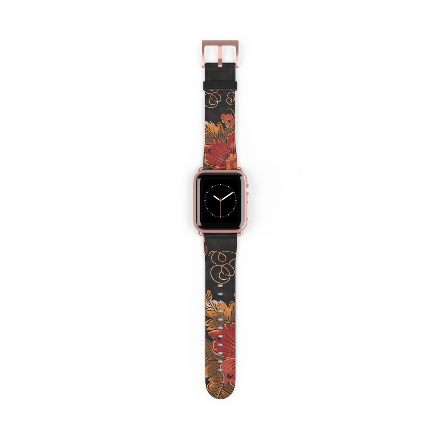 Floral Autumn Watch Band — Dark Fall Leaves Apple Watch Strap - DIGITAL X