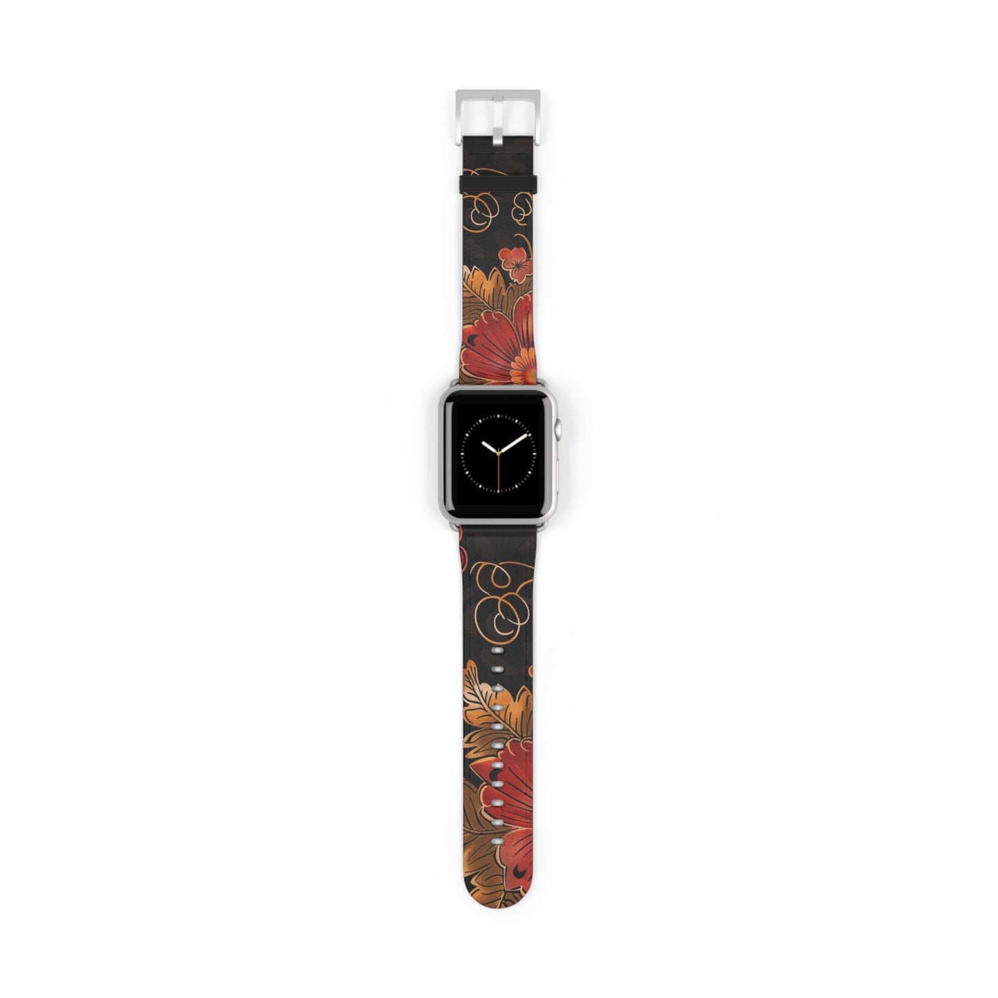 Floral Autumn Watch Band — Dark Fall Leaves Apple Watch Strap - DIGITAL X