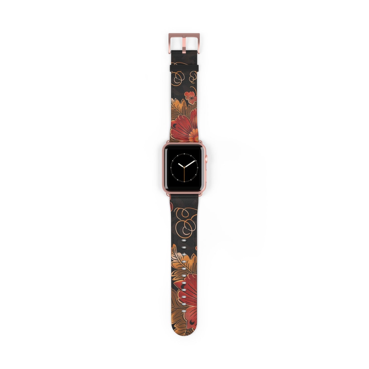 Floral Autumn Watch Band — Dark Fall Leaves Apple Watch Strap - DIGITAL X