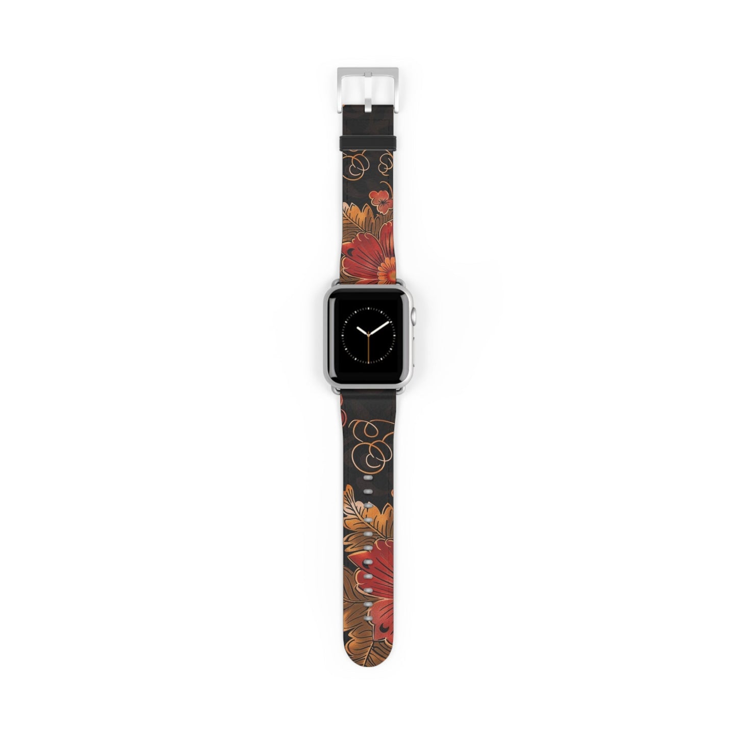 Floral Autumn Watch Band — Dark Fall Leaves Apple Watch Strap - DIGITAL X