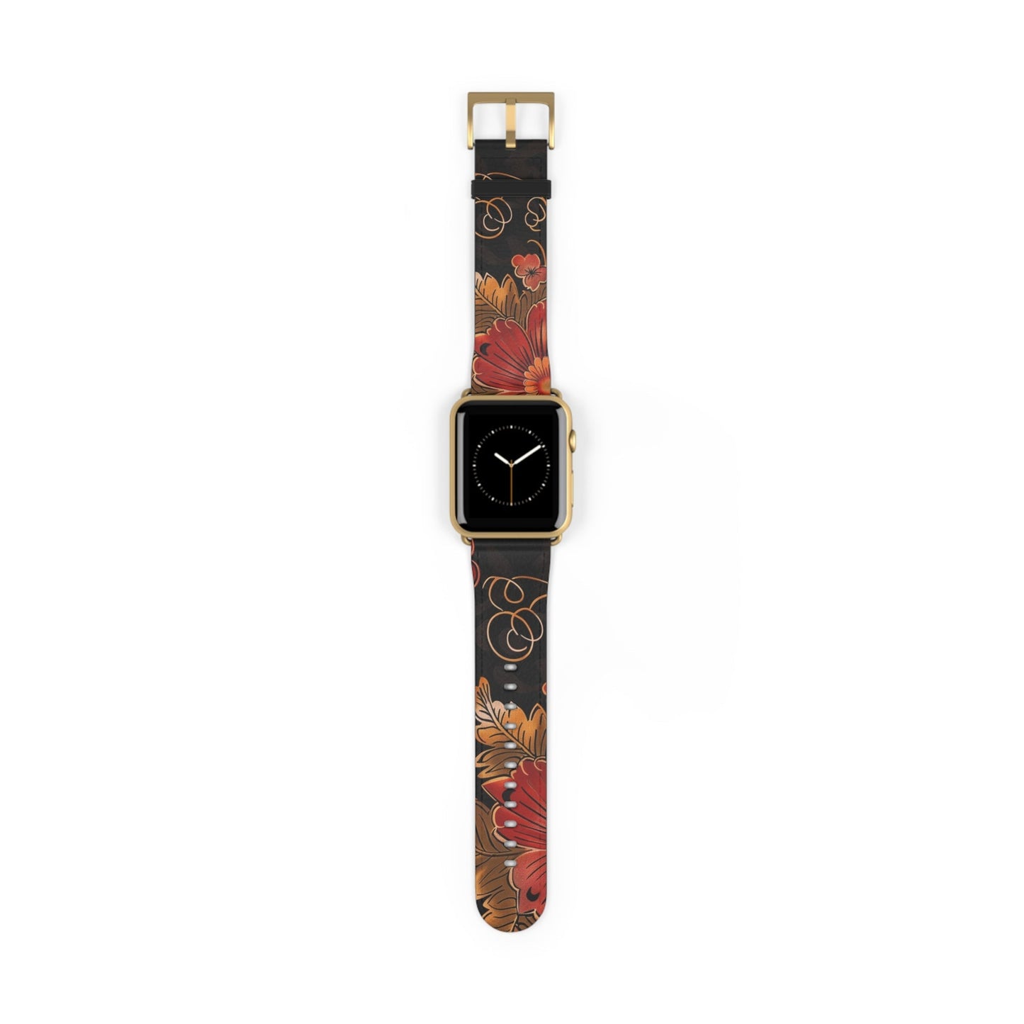 Floral Autumn Watch Band — Dark Fall Leaves Apple Watch Strap - DIGITAL X