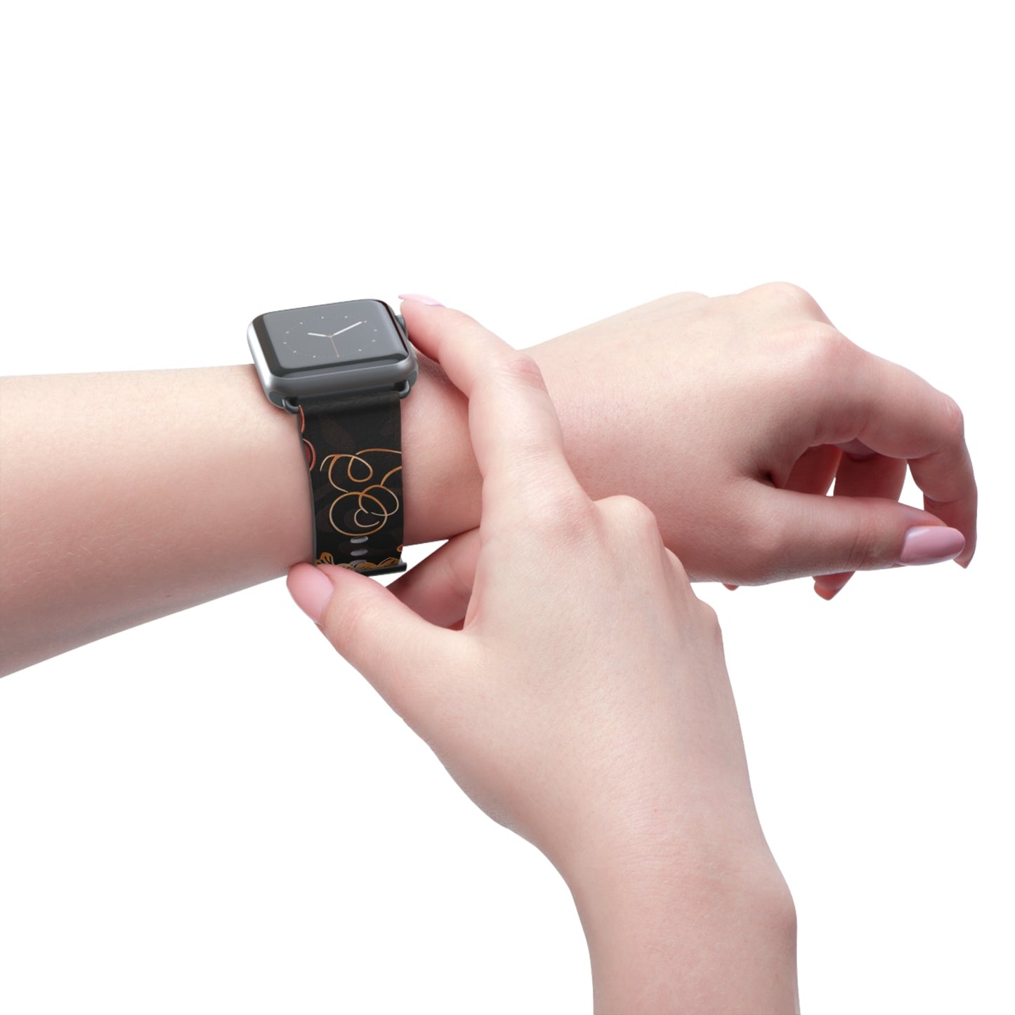 Floral Autumn Watch Band — Dark Fall Leaves Apple Watch Strap - DIGITAL X