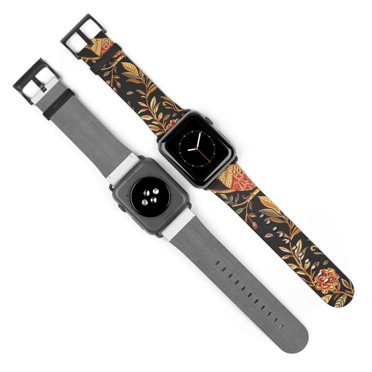 Floral Autumn Watch Band – Vintage Fall Leaves Apple Watch Strap - DIGITAL X