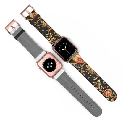 Floral Autumn Watch Band – Vintage Fall Leaves Apple Watch Strap - DIGITAL X