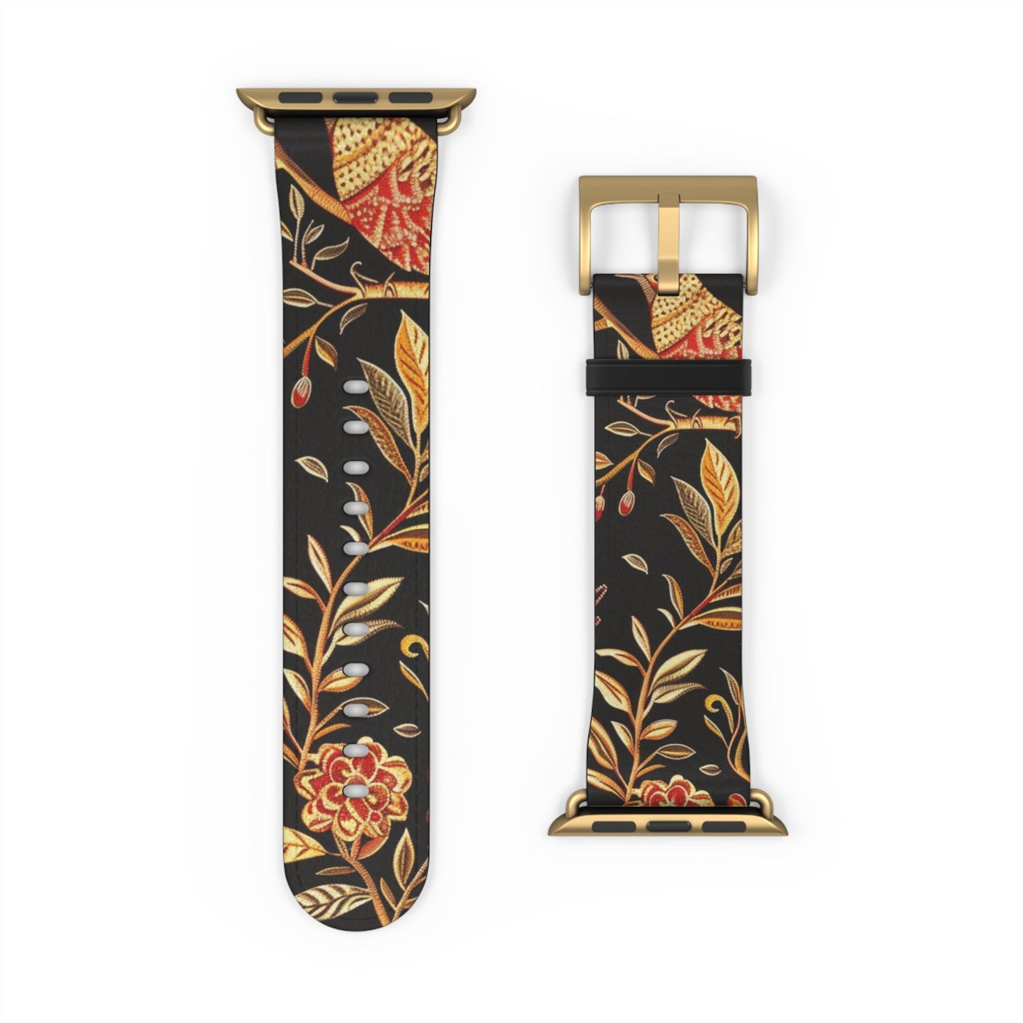 Floral Autumn Watch Band – Vintage Fall Leaves Apple Watch Strap - DIGITAL X