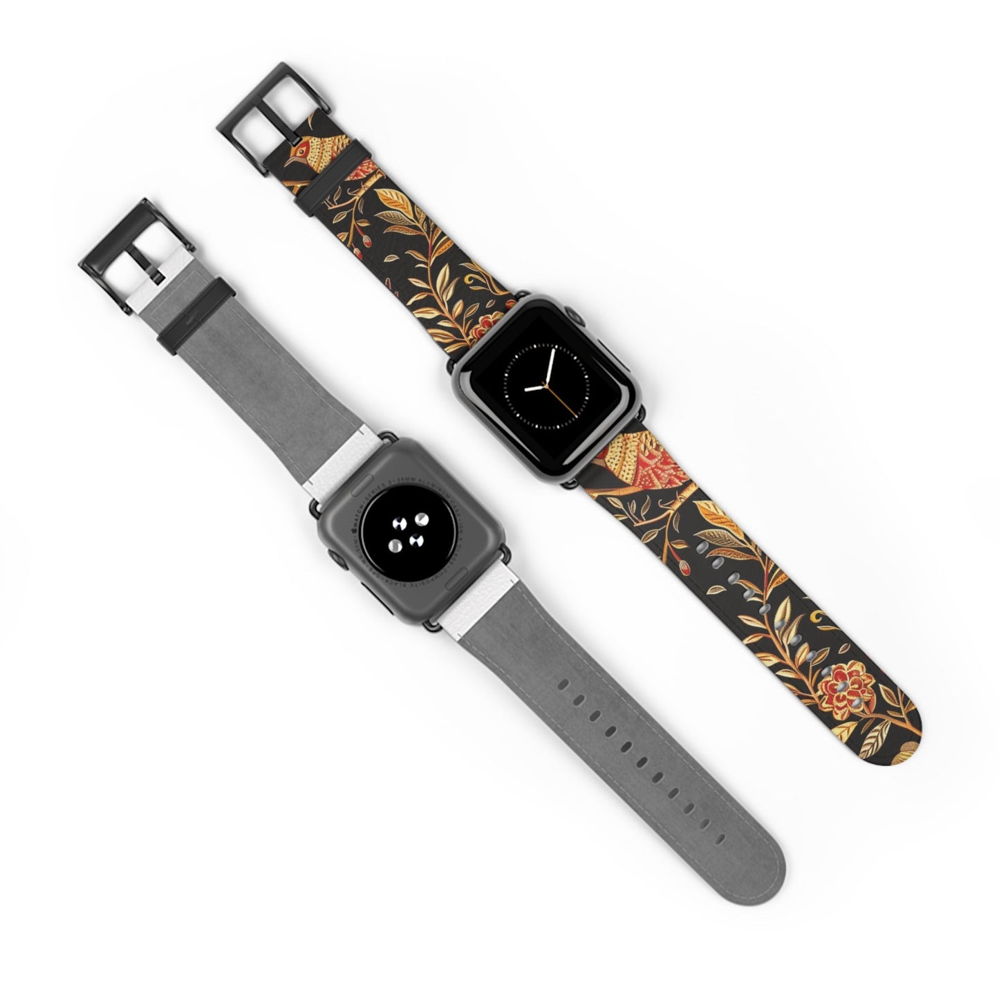 Floral Autumn Watch Band – Vintage Fall Leaves Apple Watch Strap - DIGITAL X