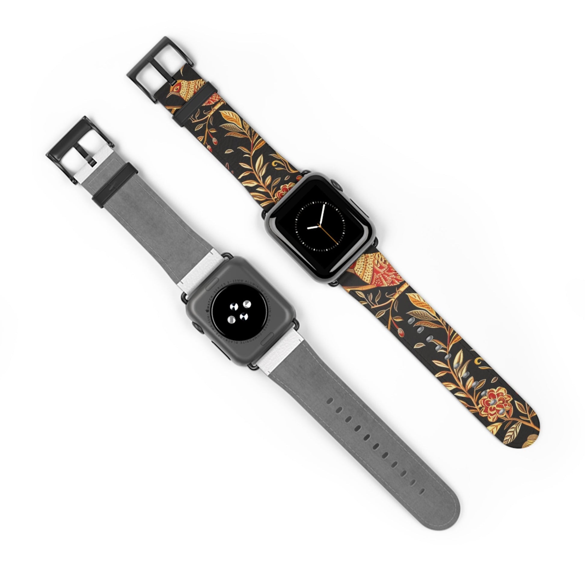 Floral Autumn Watch Band – Vintage Fall Leaves Apple Watch Strap - DIGITAL X