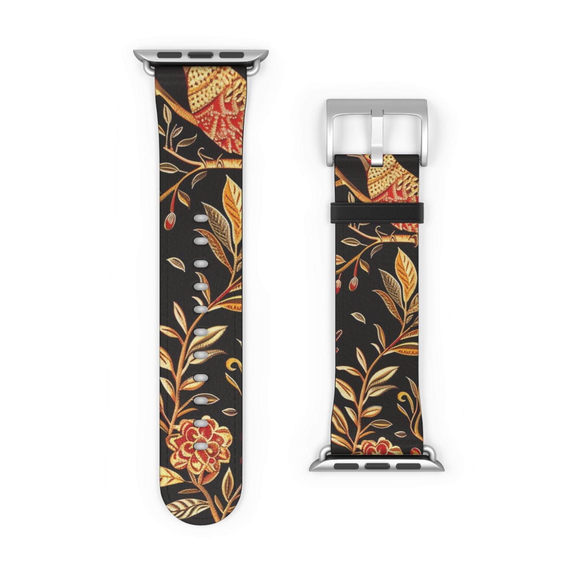 Floral Autumn Watch Band – Vintage Fall Leaves Apple Watch Strap - DIGITAL X