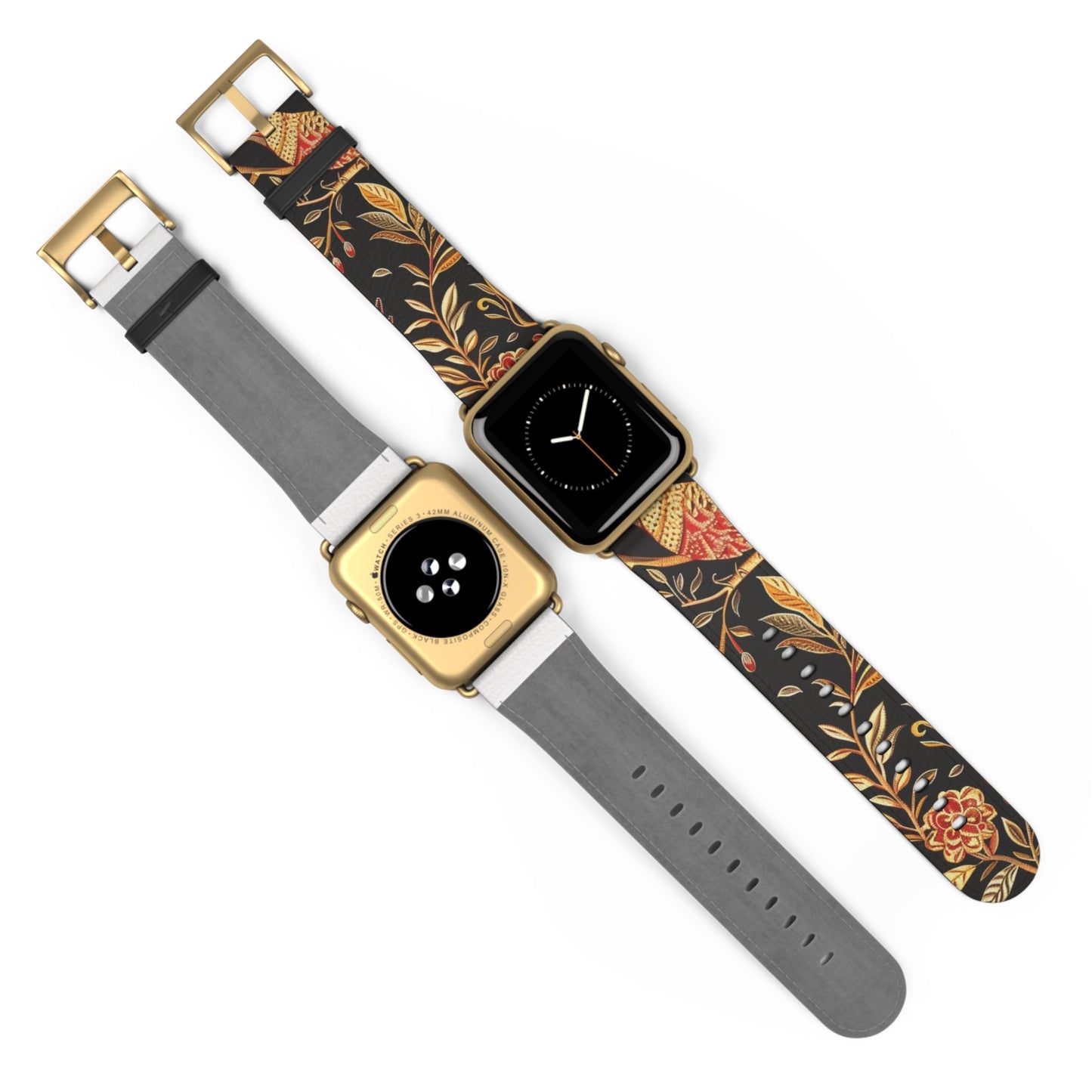 Floral Autumn Watch Band – Vintage Fall Leaves Apple Watch Strap - DIGITAL X