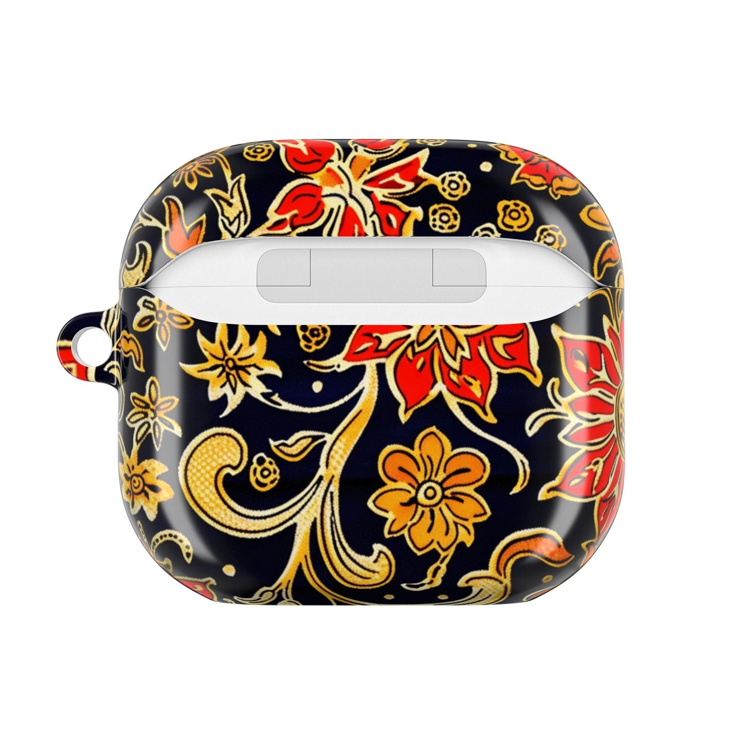 Floral Baroque AirPod Case — Black & Gold Red Flower Protective Cover - DIGITAL X