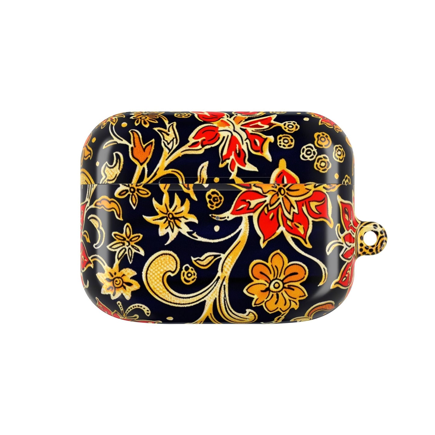 Floral Baroque AirPod Case — Black & Gold Red Flower Protective Cover - DIGITAL X